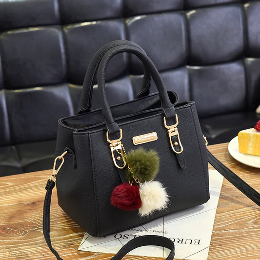 Large Capacity PU Leather Shopper Tote Bag