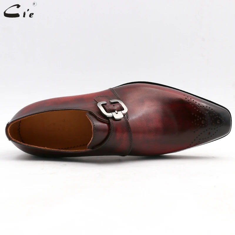 Cie Square Plain Toe Cow Skin Handmade Shoes