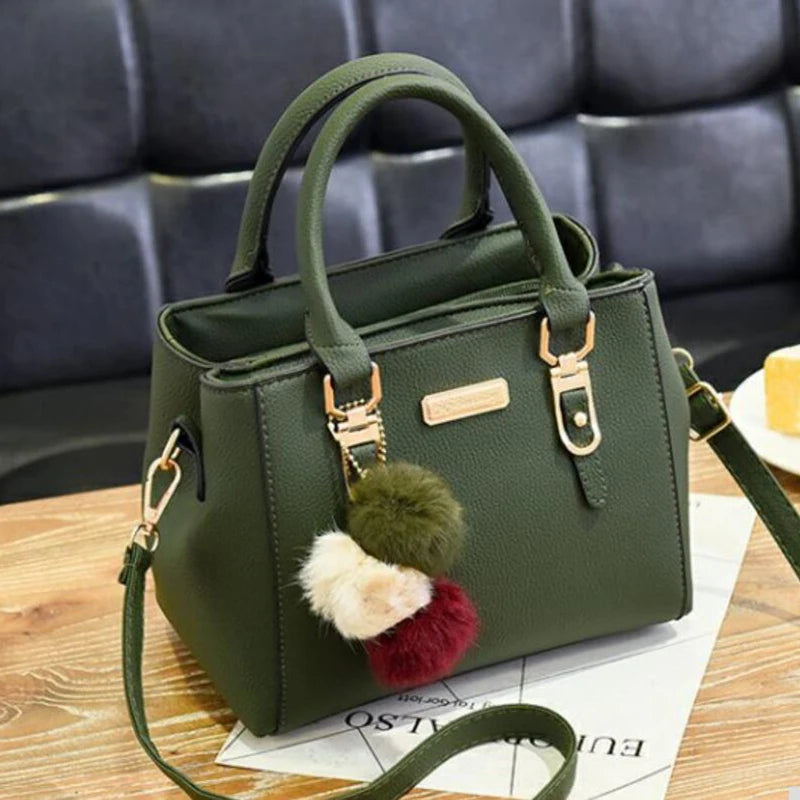 Large Capacity PU Leather Shopper Tote Bag