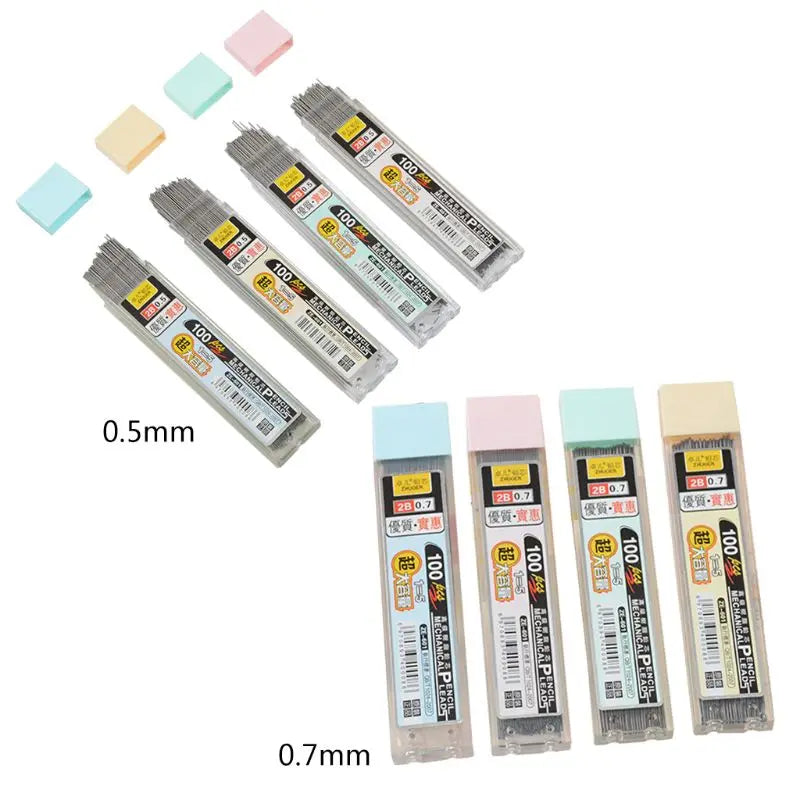 100Pcs/Box 0.5mm 0.7mm Graphite Lead 2b Mechanical Pencil Refill