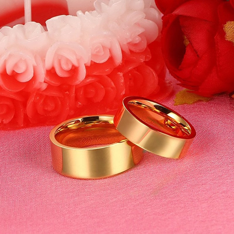 Vnox Personalize His and Hers Wedding gold ring