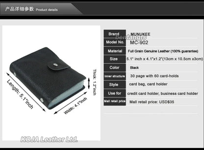 100% Genuine Leather Credit Card Holder