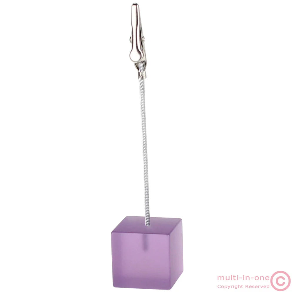 Color Cube Stand Alligator Wire Photo Clip