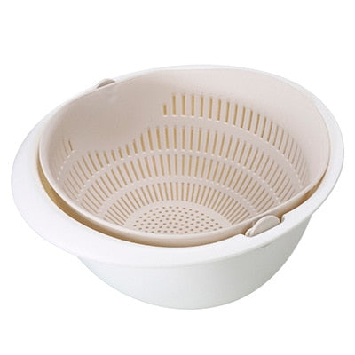 Kitchen Silicone Double Drain Basket  Strainers