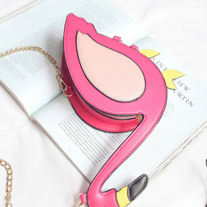 Embroidery Flamingo Shape Handbag