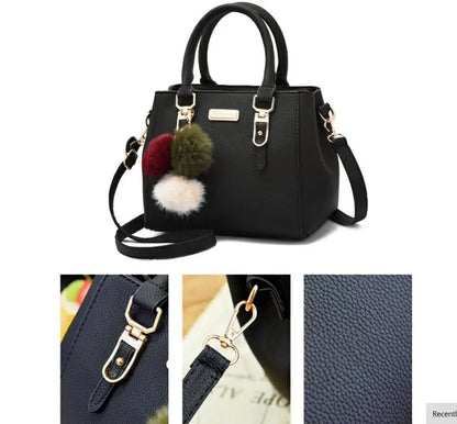 Large Capacity PU Leather Shopper Tote Bag