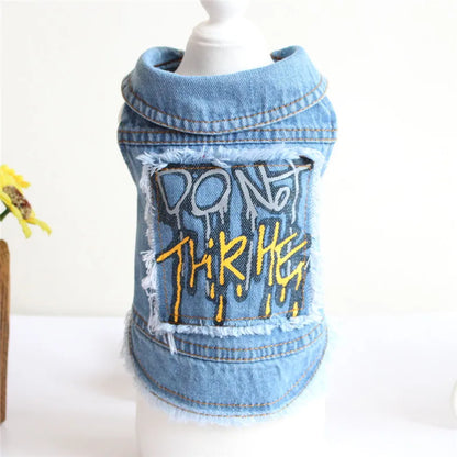 Denim Dog Jacket with Hood