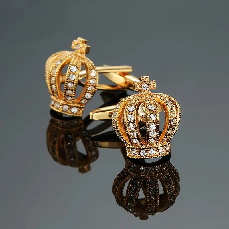 Novelty Luxury Blue White Crystal Cufflinks