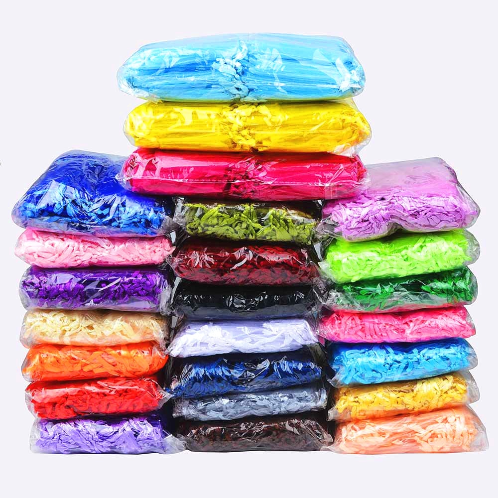 100pcs 24 Colors Jewelry Packaging Bag 5*7 7*9 9*12 10*15cm