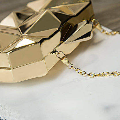 Gold Acrylic box geometric evening clutch bag