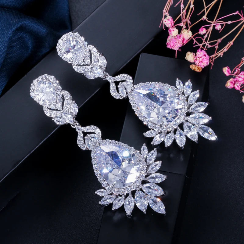 Cww Zircons Elegant Evening Earrings