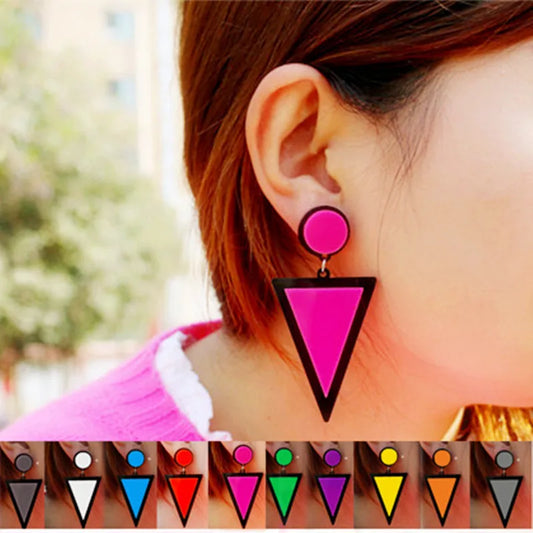 Colorful Triangle Earrings