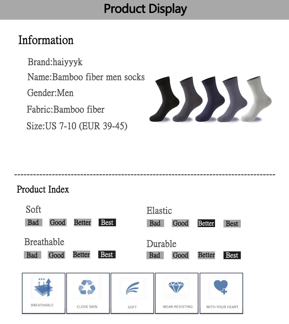 Bamboo Fiber Men Socks