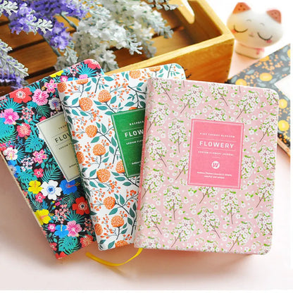 PU Leather Floral Flower Schedule Diary Book