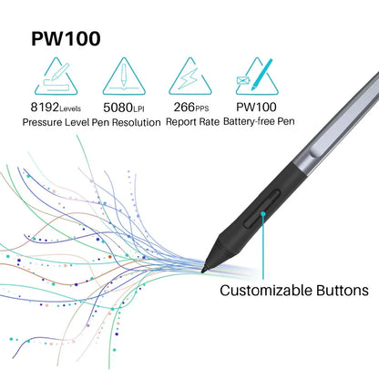 Huion HS64 Graphics Drawing Tablet with Battery-Free Stylus