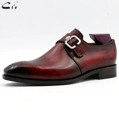 Cie Square Plain Toe Cow Skin Handmade Shoes