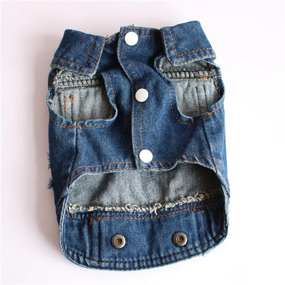 Denim Dog Jacket with Hood