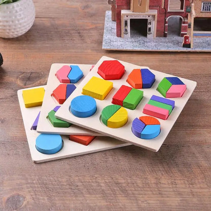 Wooden Geometric Shapes Montessori Puzzle