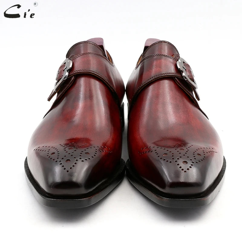 Cie Square Plain Toe Cow Skin Handmade Shoes