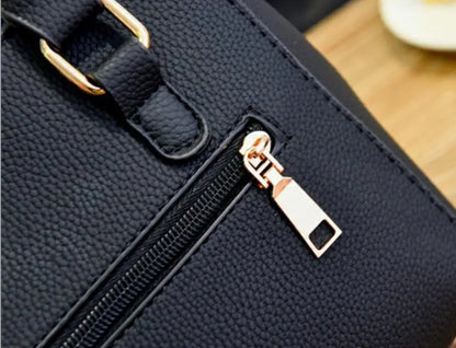 Large Capacity PU Leather Shopper Tote Bag