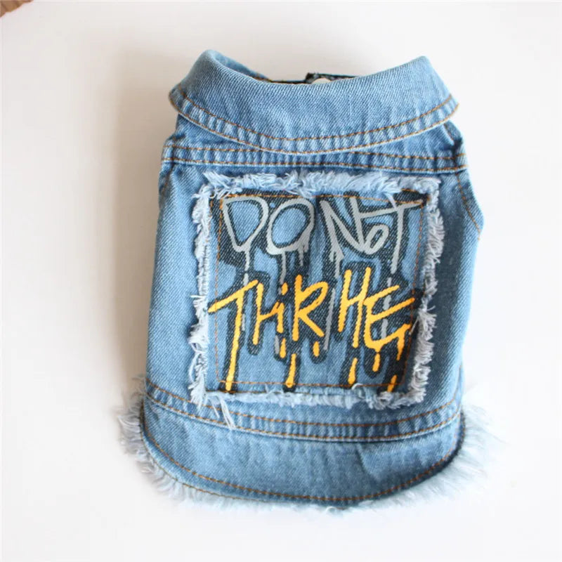 Denim Dog Jacket with Hood