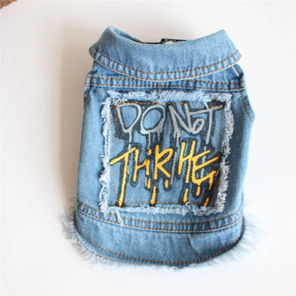 Denim Dog Jacket with Hood