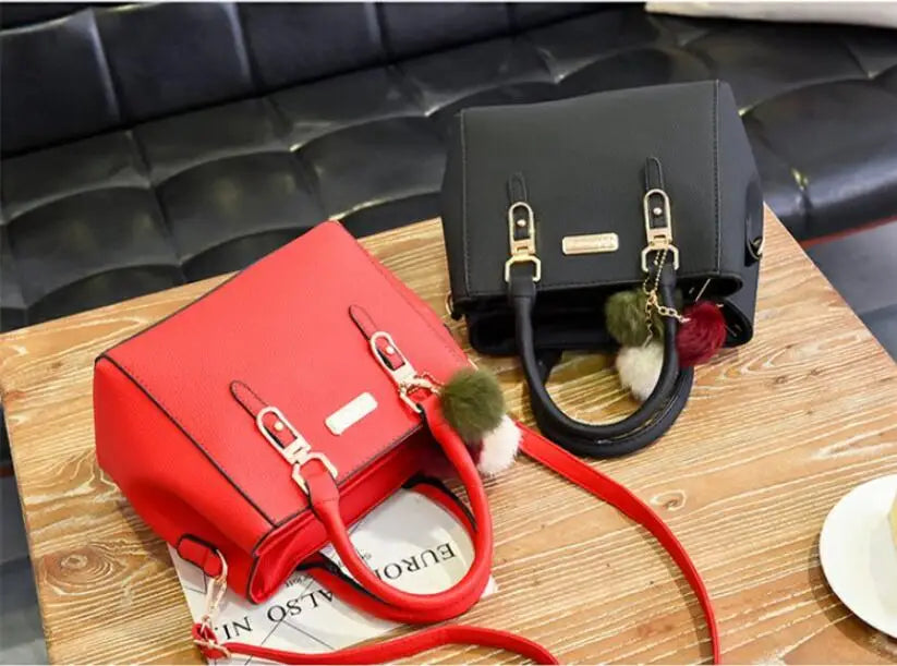 Large Capacity PU Leather Shopper Tote Bag