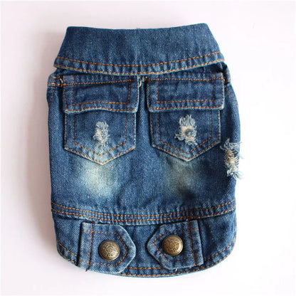 Denim Dog Jacket with Hood