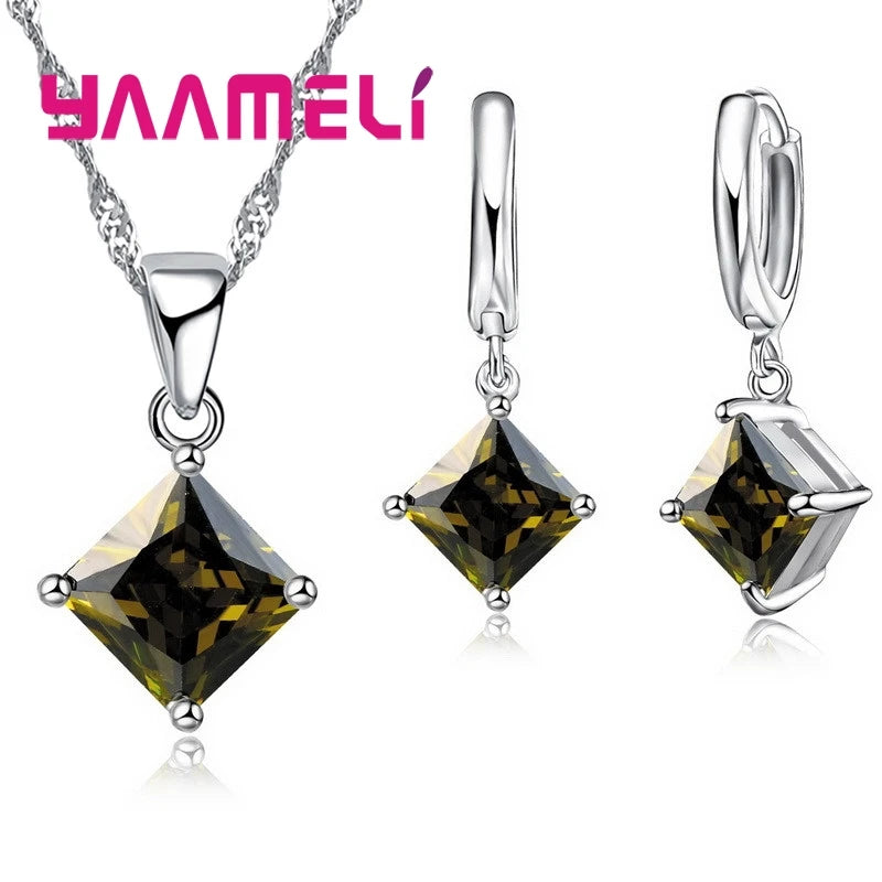 925 Sterling Silver Necklace & Earring Set
