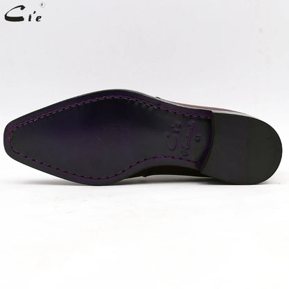 Cie Square Plain Toe Cow Skin Handmade Shoes