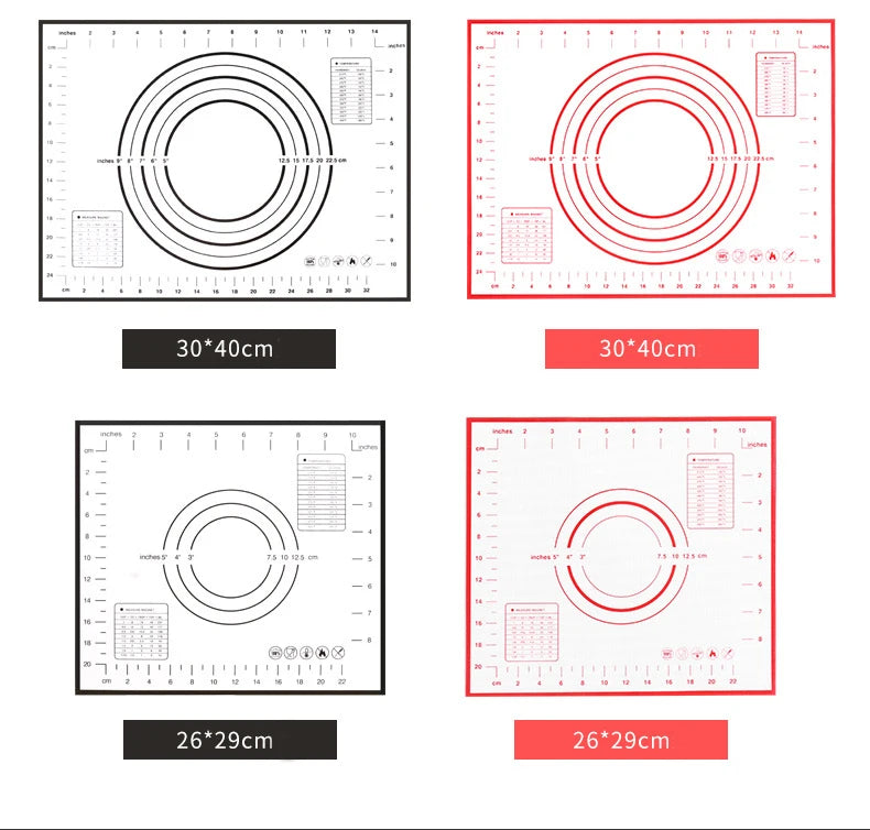 Fiberglass Silicone Baking Mat with Measurement Guide