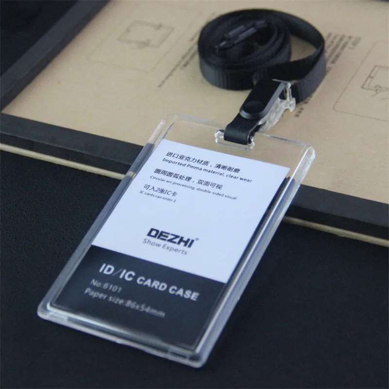 Retractable ID Badge Holder with Card Sleeve