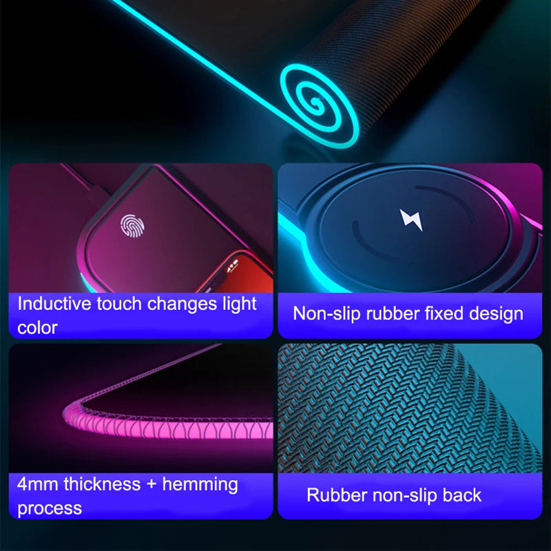 Wireless Charging RGB Luminous Mouse Pad Charger