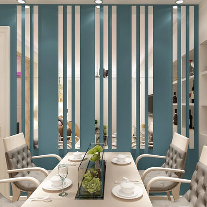 Acrylic Mirror Wall Strips Set