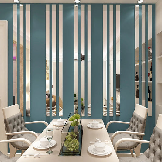 Acrylic Mirror Wall Strips Set