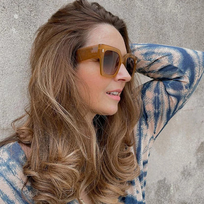 Classic Luxury Brand Designer Big Frame Square Sunglasses