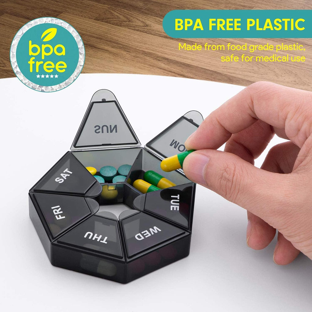 2Pcs/set Pill Case Plastic 7 Days