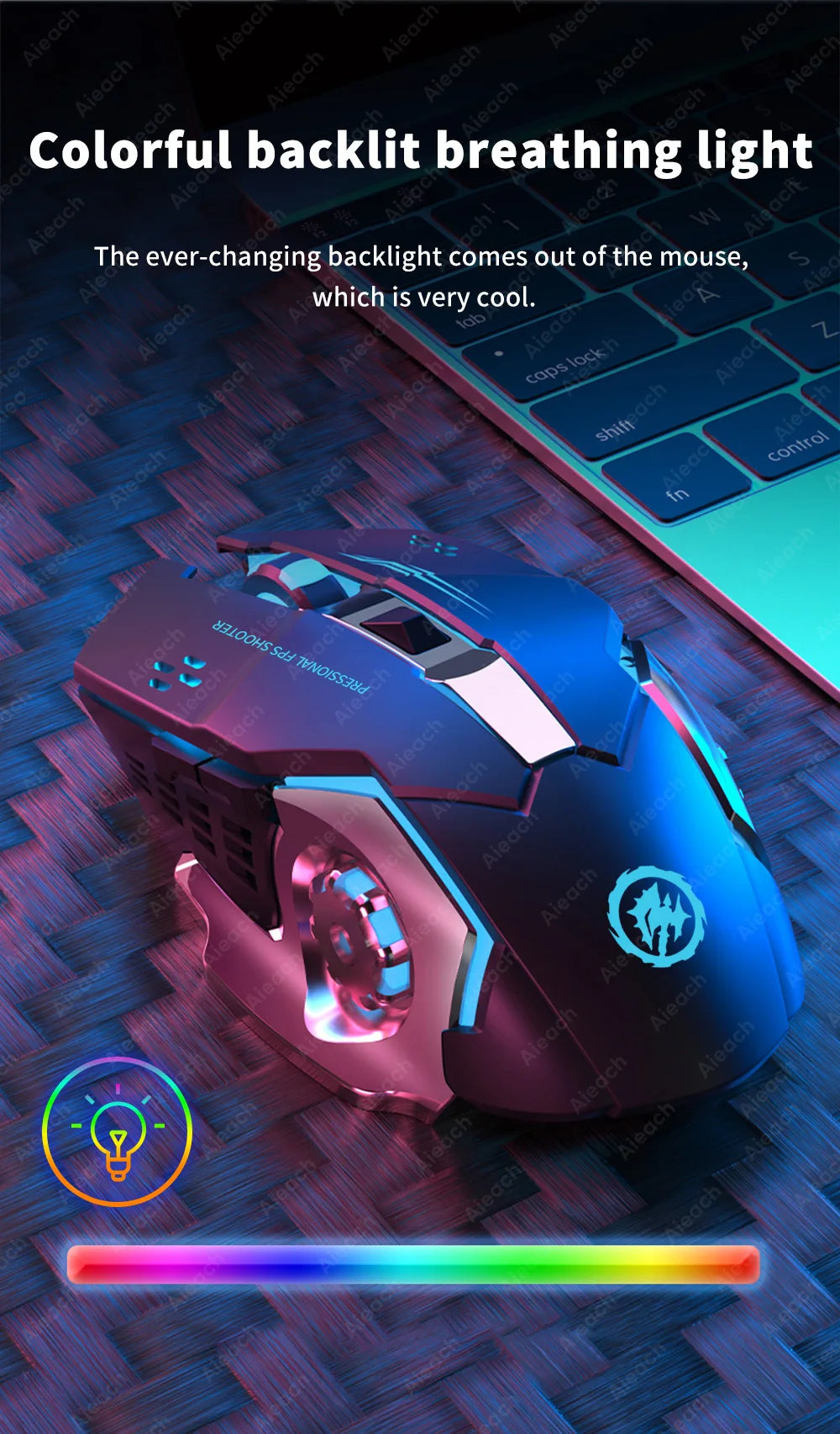 Dual-Mode Wireless RGB Computer Mouse