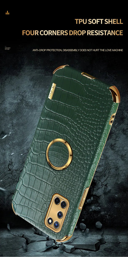 Crocodile Texture Ring Stand Phone Case