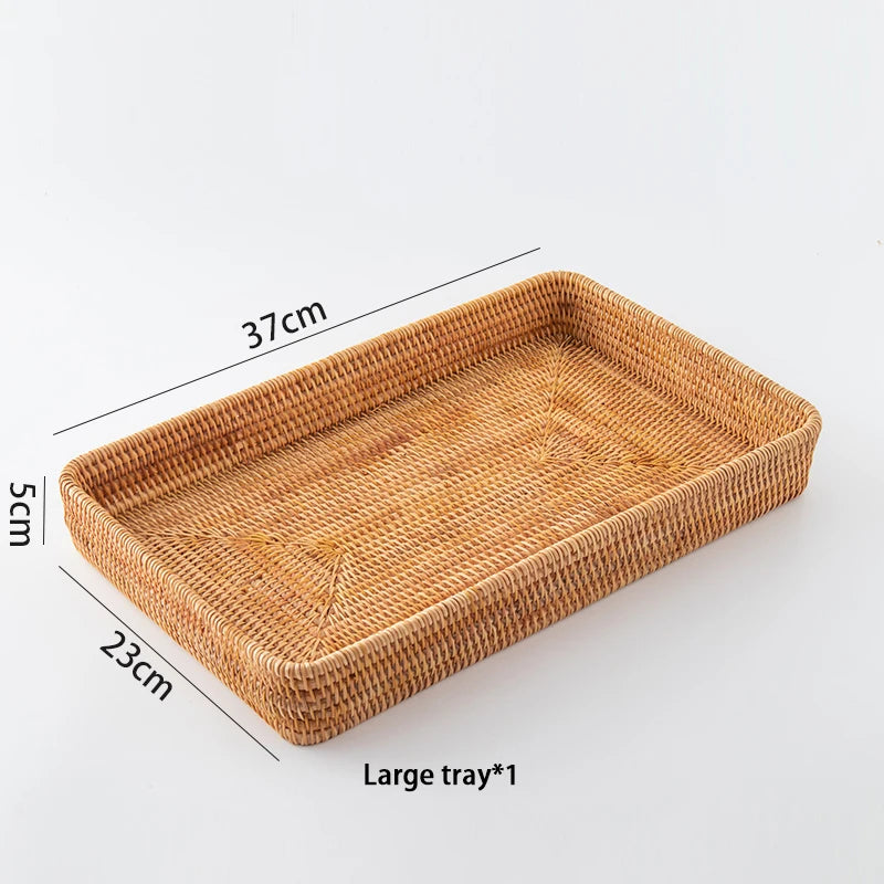 Handwoven Rattan Storage Tray