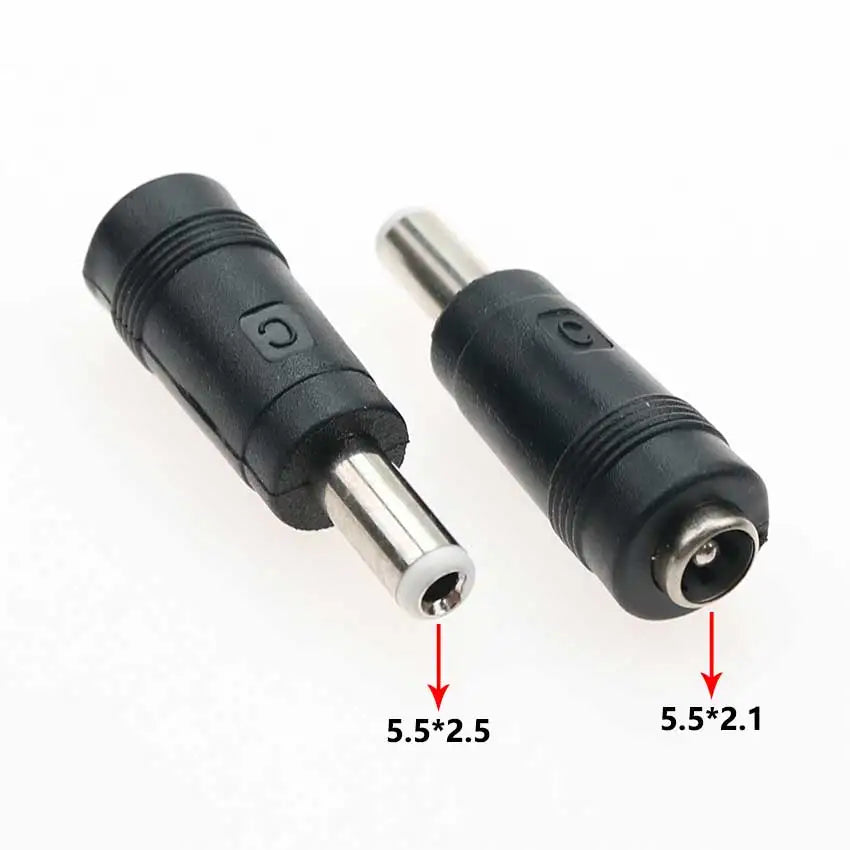 DC 5.5×2.1mm Female to Male Power Adapter Plug Set