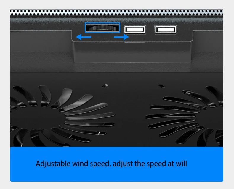Adjustable Dual-Fan Laptop Cooler Stand with 2 USB Ports