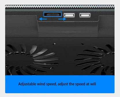 Adjustable Dual-Fan Laptop Cooler Stand with 2 USB Ports