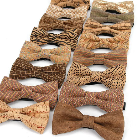 Men's Vintage Striped Wooden Bow tie