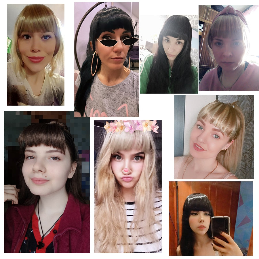 Leeons Short Synthetic Bangs Heat Resistant Hairpieces