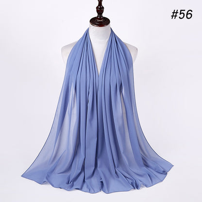 Plain Color Chiffon Scarf Headband Female