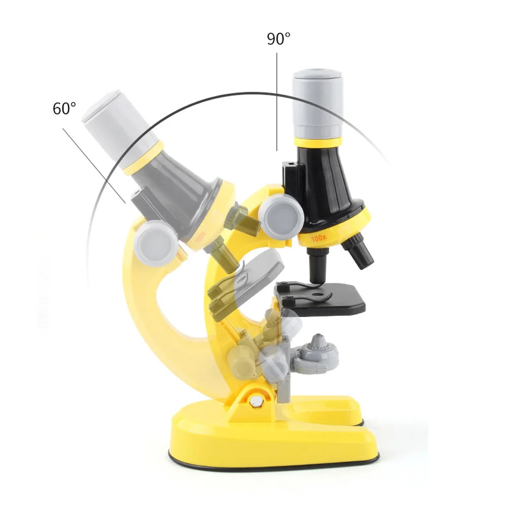 Kids Microscope Kit with LED Light 100X–1200X