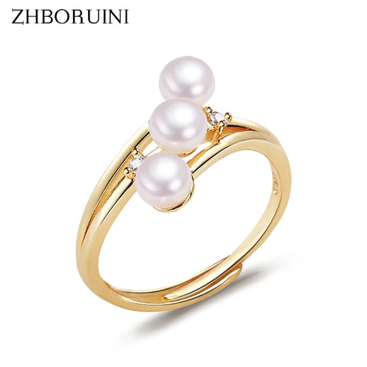 ZHBORUINI Fine Pearl Ring