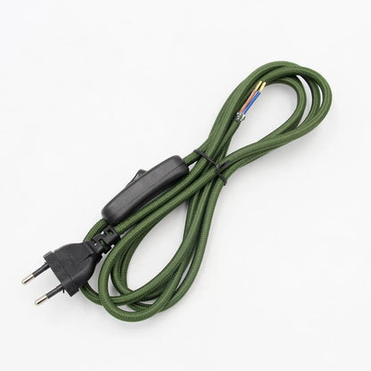 Fabric Covered EU Power Cord with Switch