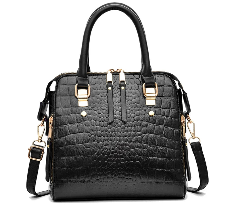 Crocodile Embossed PU Leather Tote Bag